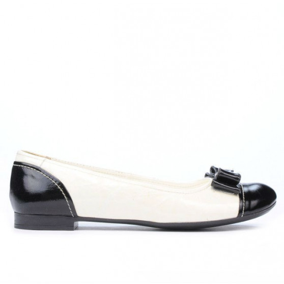 Ballerines femme 633 vernis noir+beige