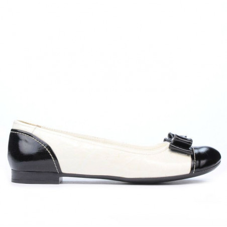 Ballerines femme 633 vernis noir+beige