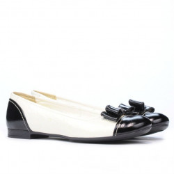 Ballerines femme 633 vernis noir+beige