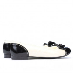 Ballerines femme 633 vernis noir+beige