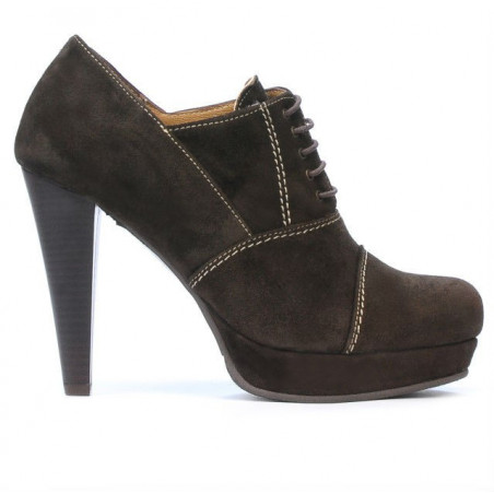 Chaussures élégantes femme 1091 marron antelope