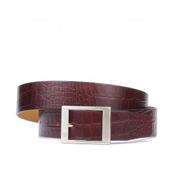 Ceinture femme 02m croco bordeaux