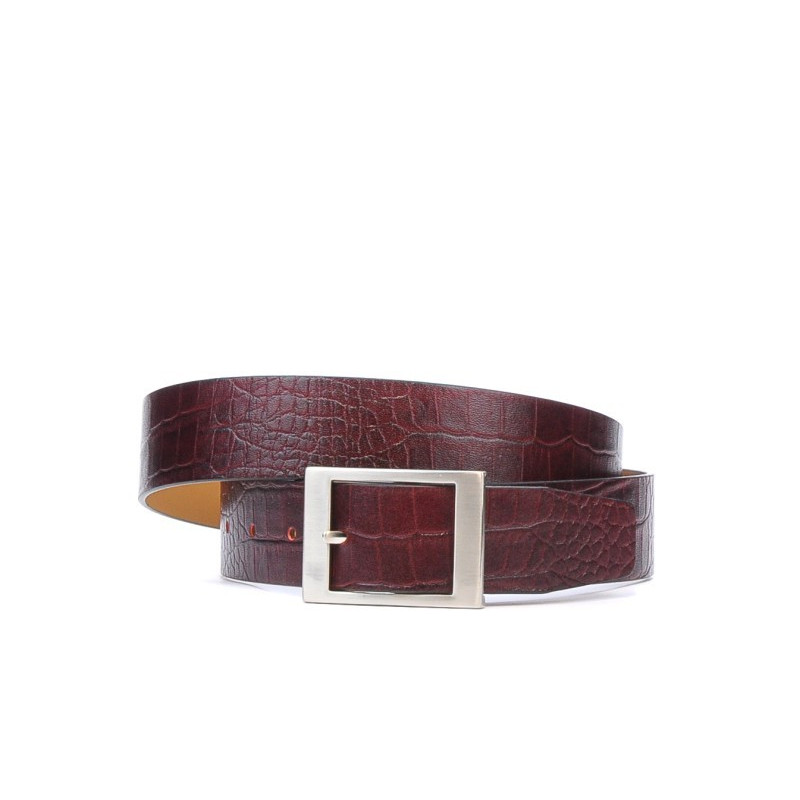 Ceinture femme 02m croco bordeaux