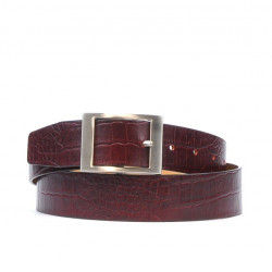 Ceinture femme 02m croco bordeaux