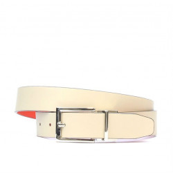Ceinture femme 02m bicolore cs rouge+beige