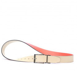 Ceinture femme 02m bicolore cs rouge+beige