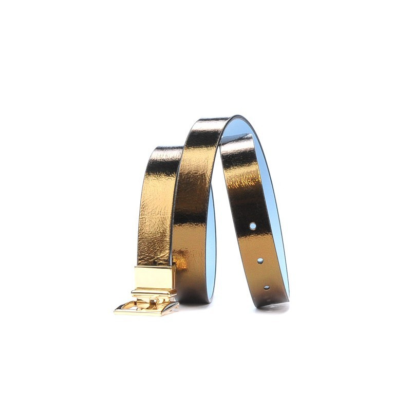 Ceinture femme 02m bicolore cuivre+bleu