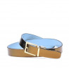 Ceinture femme 02m bicolore cuivre+bleu