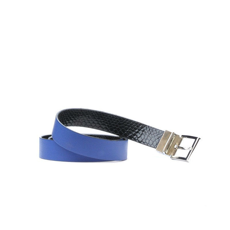 Ceinture femme 02m bicolore cs croco indigo+bleu