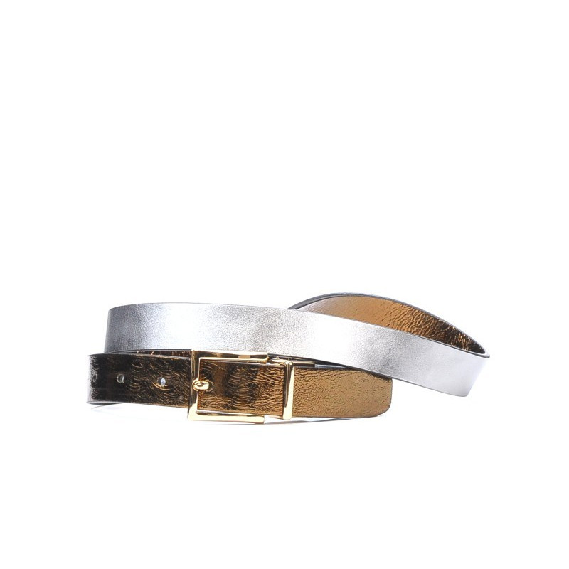Ceinture femme 02m bicolore cs cuivré+argenté