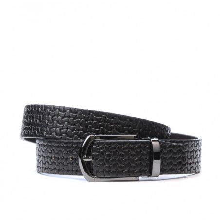 Ceinture homme 12b noir pressé