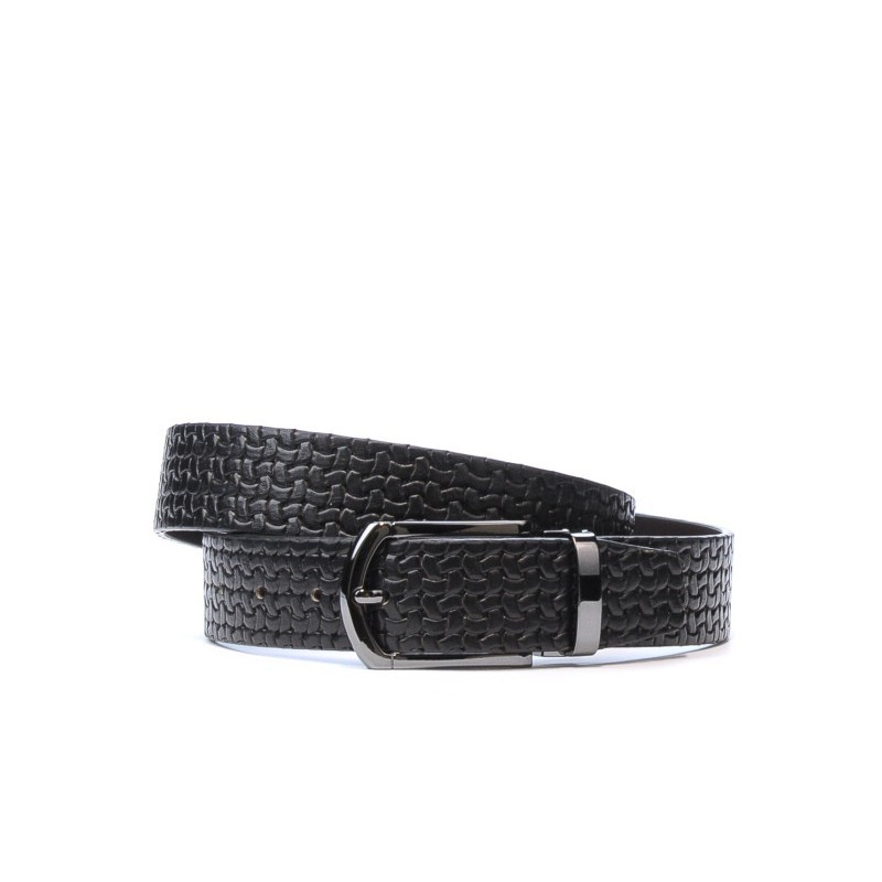 Ceinture homme 12b noir pressé
