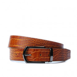 Ceinture hommes 12b croco marron cognac