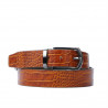 Ceinture hommes 12b croco marron cognac