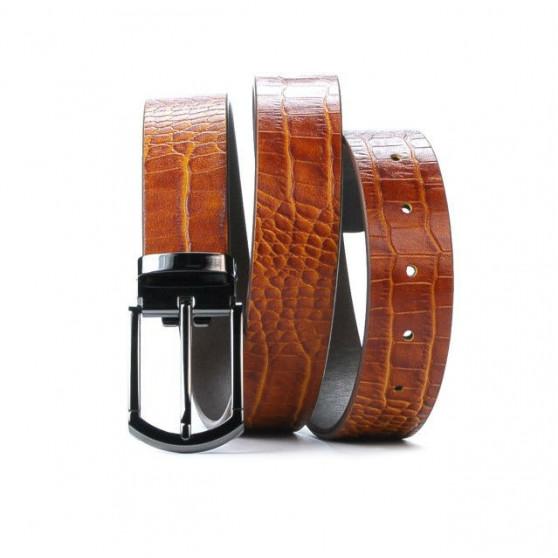 Ceinture hommes 12b croco marron cognac Ceinture hommes 12b croco marron cognac