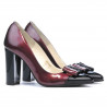 Chaussures élégantes femme 1262 vernis bordeaux+noir