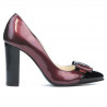 Chaussures élégantes femme 1262 vernis bordeaux+noir