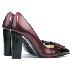 Chaussures élégantes femme 1262 vernis bordeaux+noir