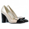 Chaussures élégantes femme 1262 vernis beige+noir