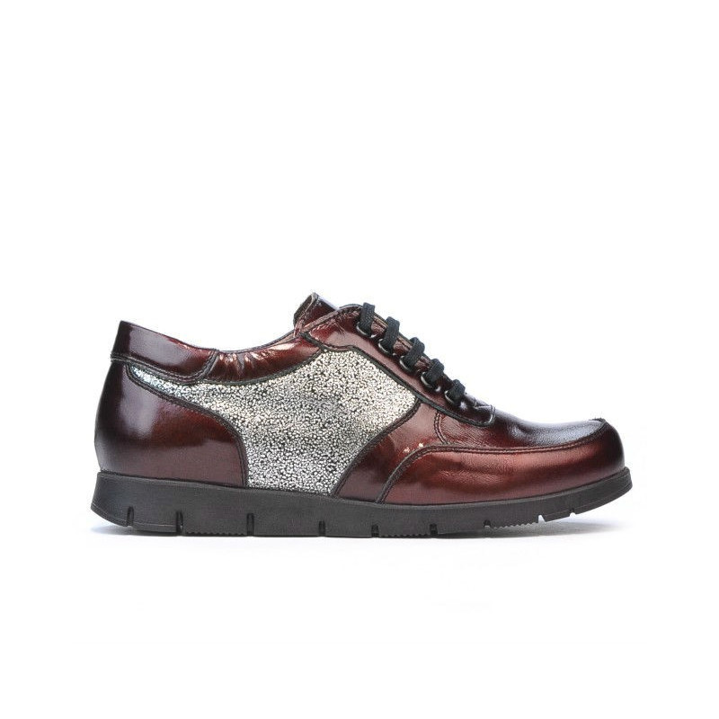 Baskets femme 682 verni bordeaux combiné