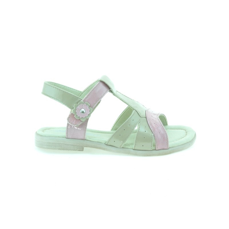 Sandales bébé 18c vernis beige+rose