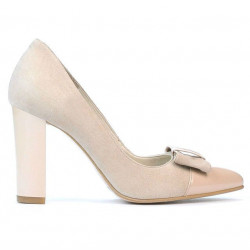 Chaussures élégantes femme 1262 en daim ivoire combiné