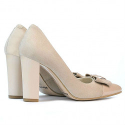 Chaussures élégantes femme 1262 en daim ivoire combiné