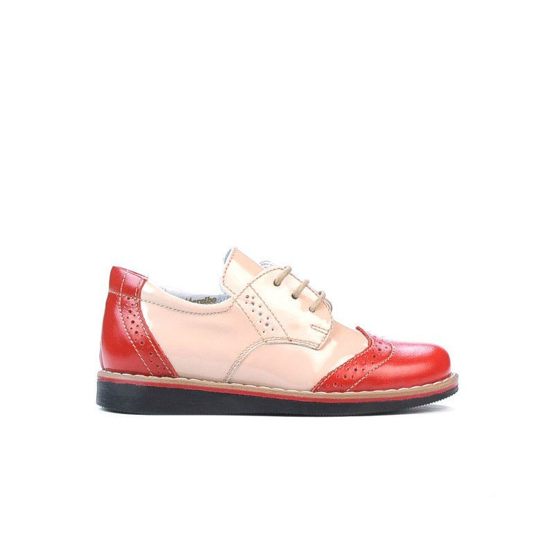 Chaussures enfants petits 60c vernis rouge+beige