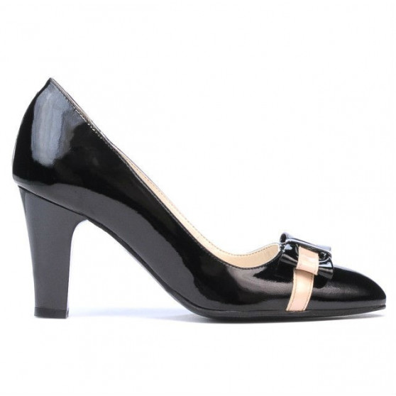 Chaussures élégantes femme 1263 vernis noir+beige