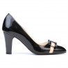 Chaussures élégantes femme 1263 vernis noir+beige