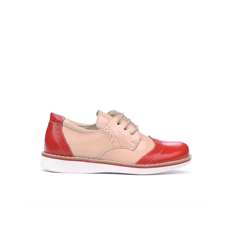 Chaussures enfants petits 60c verni rouge+beige01