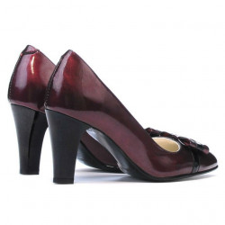 Chaussures élégantes femme 1263 vernis bordeaux+noir
