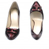 Chaussures élégantes femme 1263 vernis bordeaux+noir