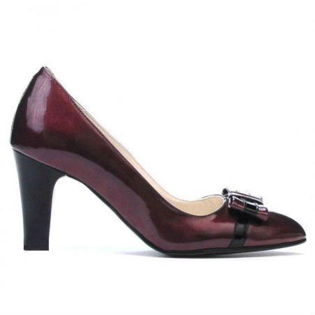 Chaussures élégantes femme 1263 vernis bordeaux+noir