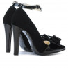 Chaussures élégantes femme 1264 noir antilope + vernis noir