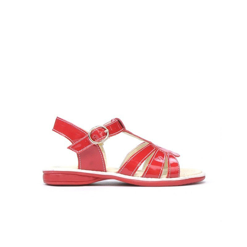 Sandales enfants petits 53-1c laqué rouge