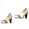Chaussures élégantes femme 1263 vernis ivoire+noir
