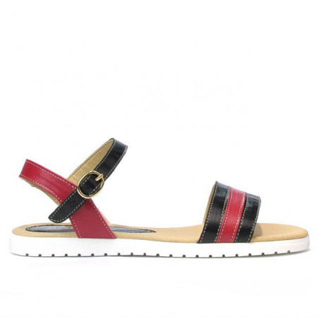 Sandales femme 5037 noir+bordeaux
