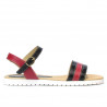 Sandales femme 5037 noir+bordeaux