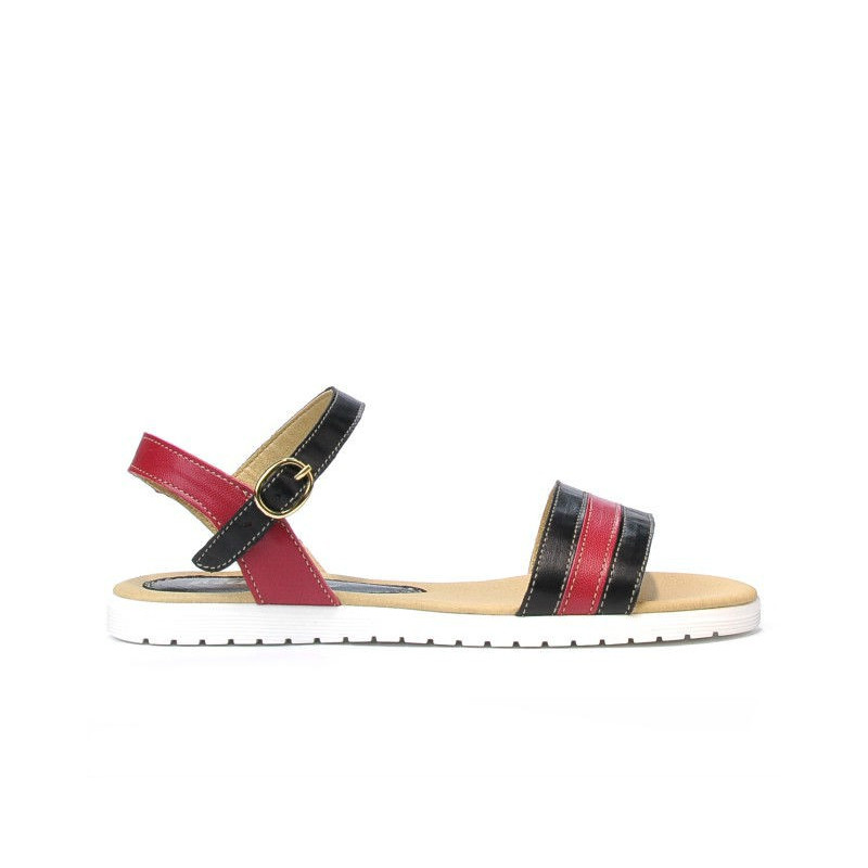 Sandales femme 5037 noir+bordeaux