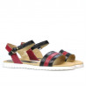 Sandales femme 5037 noir+bordeaux