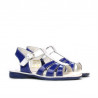 Sandales enfants petits 53c vernis bleu+blanc