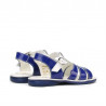 Sandales enfants petits 53c vernis bleu+blanc