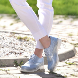 Chaussures casual femme 663-1 bleu nacré combiné lifestyle