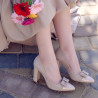 Chaussures élégantes femme 1262 en daim ivoire combiné lifestyle