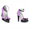 Chaussures élégantes femme 1264 vernis violet+noir