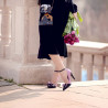 Chaussures élégantes femme 1264 vernis violet+noir