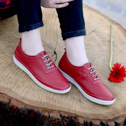 Mocassins femme 688 rouge