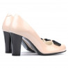 Chaussures élégantes femme 1245 vernis ivoire+noir