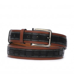 Ceinture hommes 18b croco noir+marron